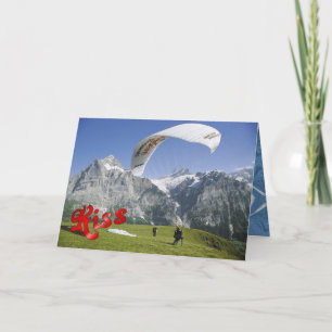 Birthday Greetings - Paragliding Near the Jungfrau Card