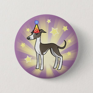 Birthday Greyhound / Whippet / Italian Greyhound 2 Inch Round Button