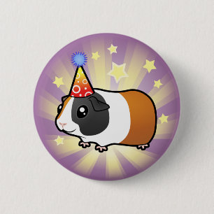 Birthday Guinea Pig (smooth hair) 2 Inch Round Button