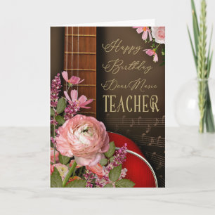 Birthday Guitar Instructor Greeting Card