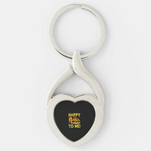 Birthday Halloween Happy Boo-thday to Me Pumpkin Keychain