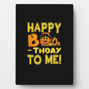 Birthday Halloween Happy Boo-thday to Me Pumpkin Plaque