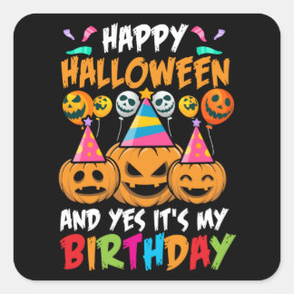 Birthday Halloween Square Sticker