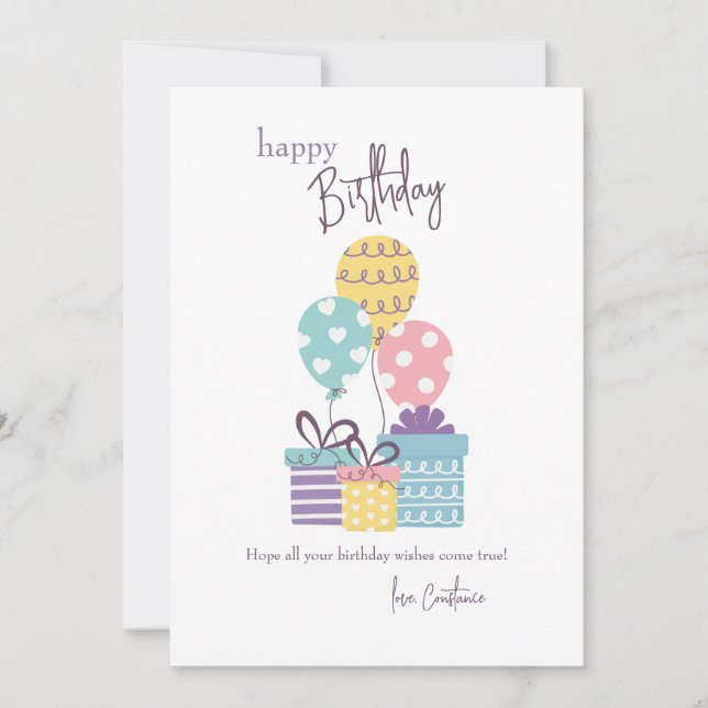 Birthday Happiness Greeting Card (Front)