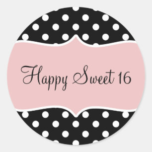 Birthday Happy Sweet 16 Classic Round Sticker
