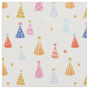 Birthday Hat multicolour rainbow Fabric