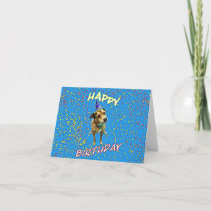 Birthday Hat Puppy - Fun Folded Greeting Card