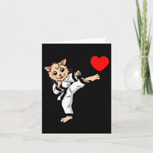 Birthday Heart Birthday Greetings Cat Karate Judo  Card