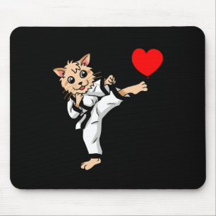 Birthday Heart Birthday Greetings Cat Karate Judo Mouse Pad