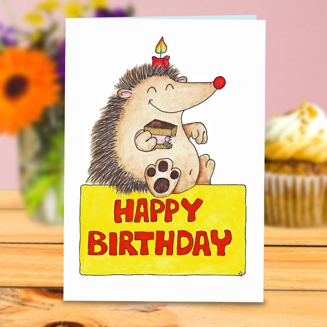 BIRTHDAY HEDGEHOG carte de voeux par Nicole Janes (Créateur téléchargé)
