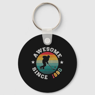 Birthday Hockey Lover Gift 35 Years Old Awesome Si Keychain