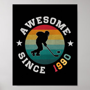 Birthday Hockey Lover Gift 35 Years Old Awesome Si Poster
