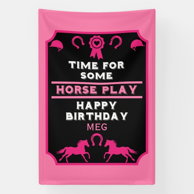 Birthday Horseback Riding  Banner (Vertical)