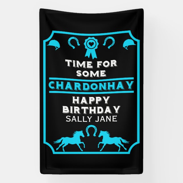 Birthday Horseback Riding  Banner (Vertical)