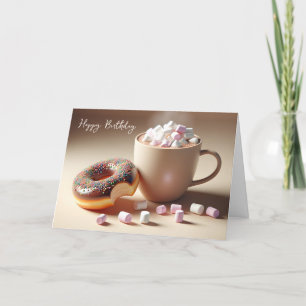 Birthday Hot Cocoa And Doughnut Card