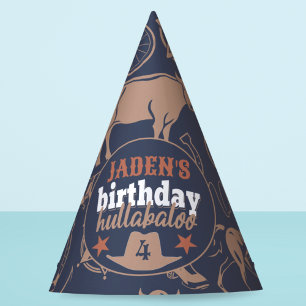 "Birthday Hullabaloo" Western Cowboy Birthday Party Hat
