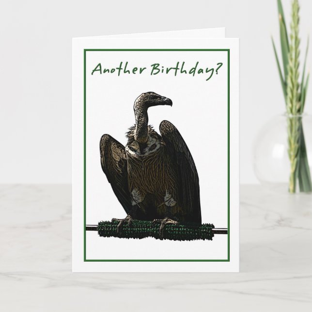 Birthday Humor Vulture Illustration Card (Front)
