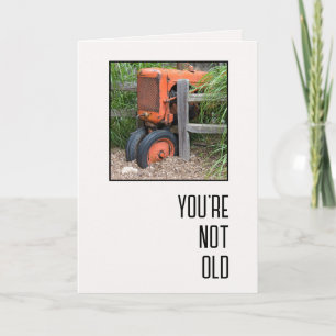 Birthday Humor with Vintage Old Tractor Card