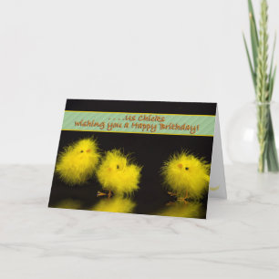 Birthday, humour, Chicks to Chicks, Yellow/Black Card