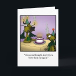 Birthday Humour Dragons Greeting Card<br><div class="desc">Enjoy spreading the laughter with this funny cartoon dragons  happy birthday greeting card by artist Bill Abbott. Bill Abbott's cartoon "Spectickles" the internationally syndicated comic has also appeared in Hallmark U.K.,  Reader's Digest,  Saturday Evening Post and other fine magazines!</div>