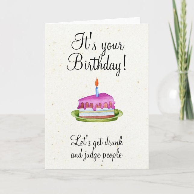 Birthday Humour Drinking Funny Card (Front)