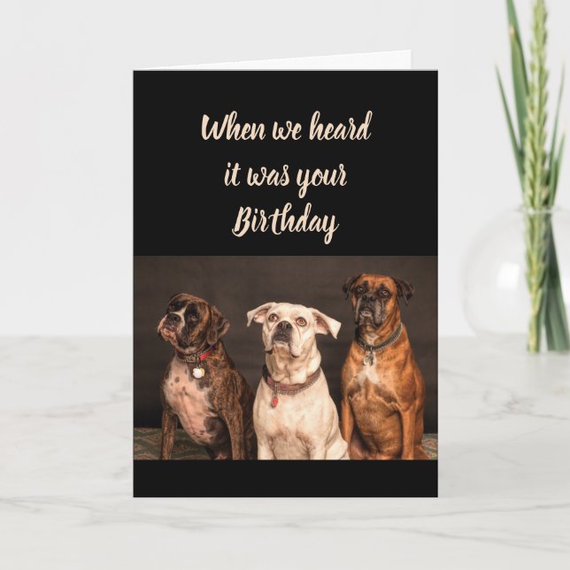 Birthday Humour From all of Us Boxer Dog Fun Card (Front)