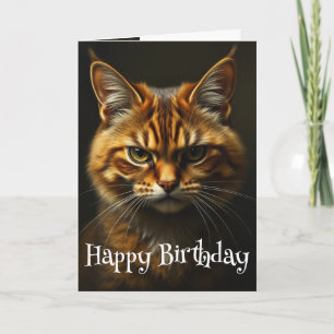 Birthday Humour Irritable Cat with Age Card