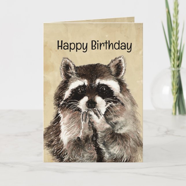 Birthday Humour Raccoon Animal Lover Card (Front)