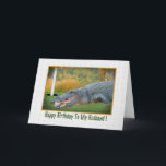 Birthday, Husband, Golf, Alligator Card<br><div class="desc">Your favourite golfer will recognize this image as the ultimate hazardous lie.  It makes a humourous birthday greeting card.   Feel free to change the inside verse to suit your needs.</div>