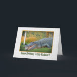 Birthday, Husband, Golf, Alligator Card<br><div class="desc">Your favourite golfer will recognize this image as the ultimate hazardous lie.  It makes a humourous birthday greeting card.   Feel free to change the inside verse to suit your needs.</div>