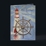 Birthday, Husband, Ship's Wheel, Helm Card<br><div class="desc">Card designed for the man who enjoys being on the water and/or ocean.   This nautical greeting
card is in many different categories including for birthdays,  father's day,  invitations,  thank you,  thinking of you,  bon voyage etc.
Mug and other products may be available with similar image.</div>