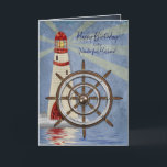 Birthday, Husband, Ship's Wheel, Helm Card<br><div class="desc">Card designed for the man who enjoys being on the water and/or ocean.   This nautical greeting
card is in many different categories including for birthdays,  father's day,  invitations,  thank you,  thinking of you,  bon voyage etc.
Mug and other products may be available with similar image.</div>