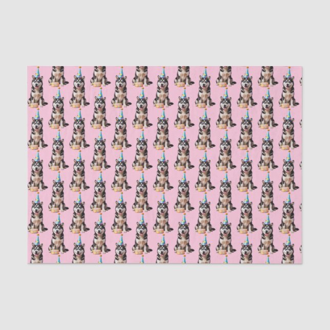 Birthday Husky Dog Tissue Paper (Front)