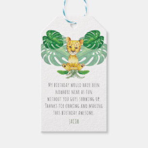 Birthday I Baptism Lion Illustration Gift Tags
