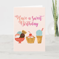 Birthday Ice Cream & Sundae Illustration