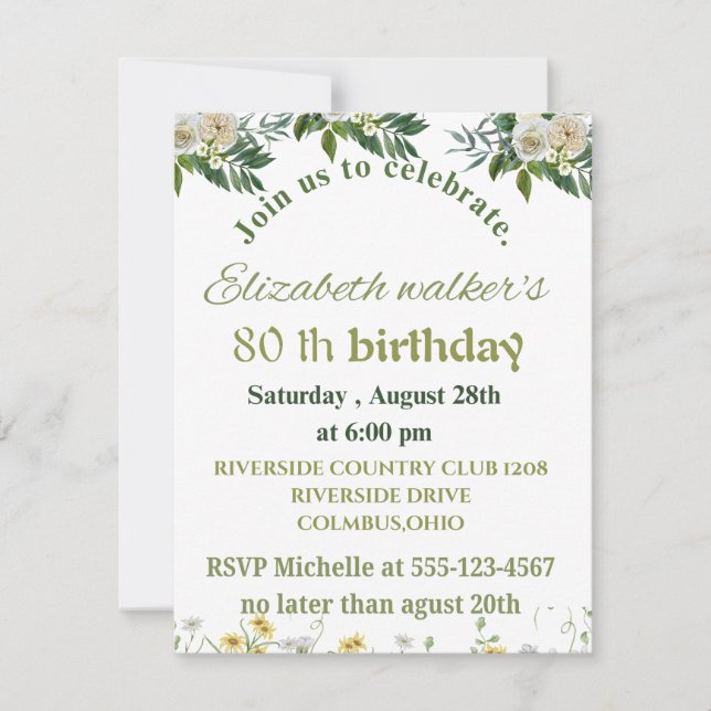 Birthday incantation card (Front)