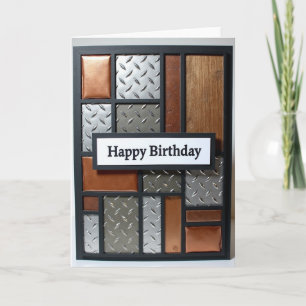 Birthday Industrial Mosaic Card