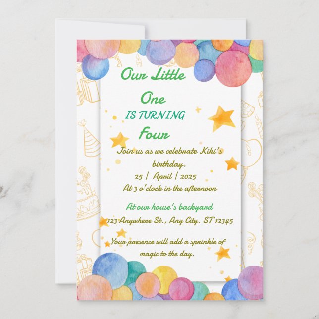 Birthday invitation (Front)