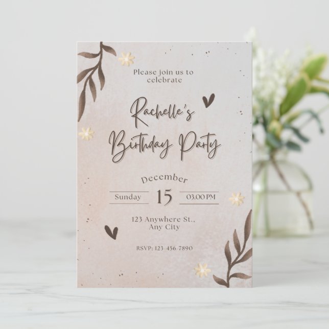 birthday invitation  (Standing Front)