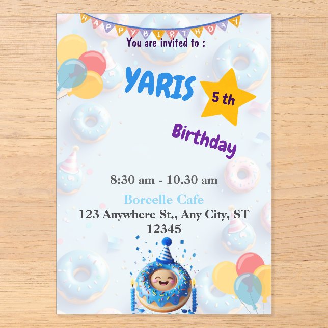  birthday invitation (Front)