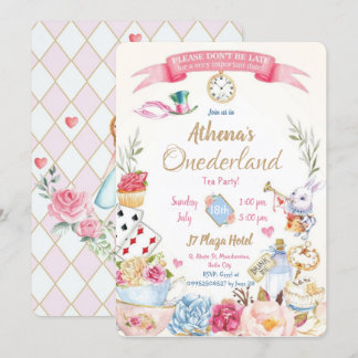 Birthday Invitation Alice in Wonderland