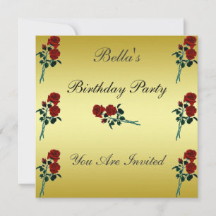 Birthday Invitation Any Age Gold