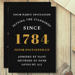 Birthday Invitation Black Gold Any Year For Him<br><div class="desc">For an elegant any age birthday party celebration. A black and gold elegant template. Personalize and add a name and party details. All the text can be edited to create your own unique design.</div>