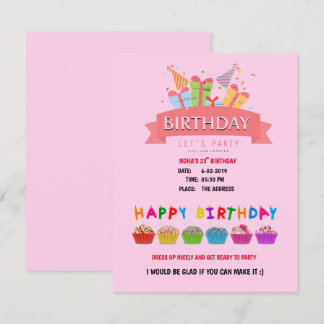 Birthday invitation card