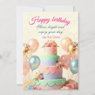 Birthday Invitation Card,Elegant & Customizable