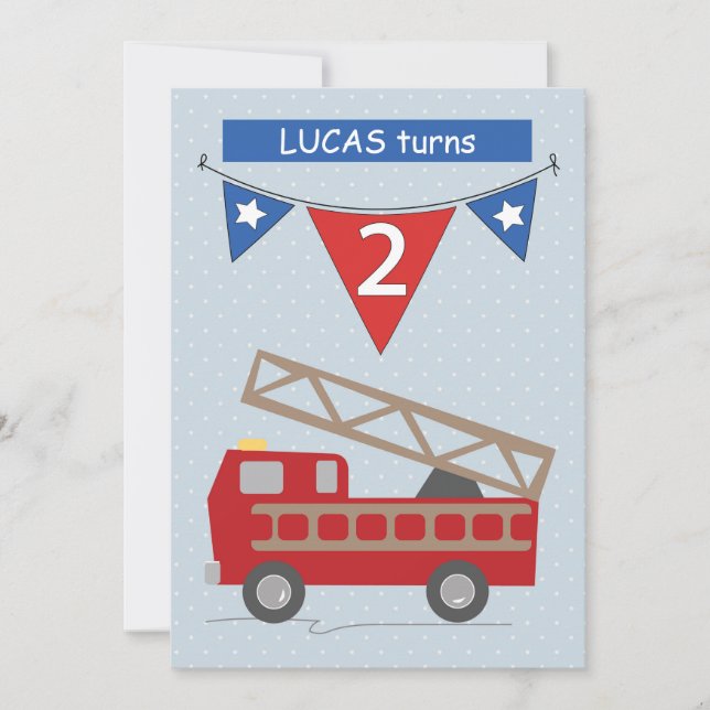 Birthday Invitation Custom Name, Lucas Age, 2 Birt (Front)