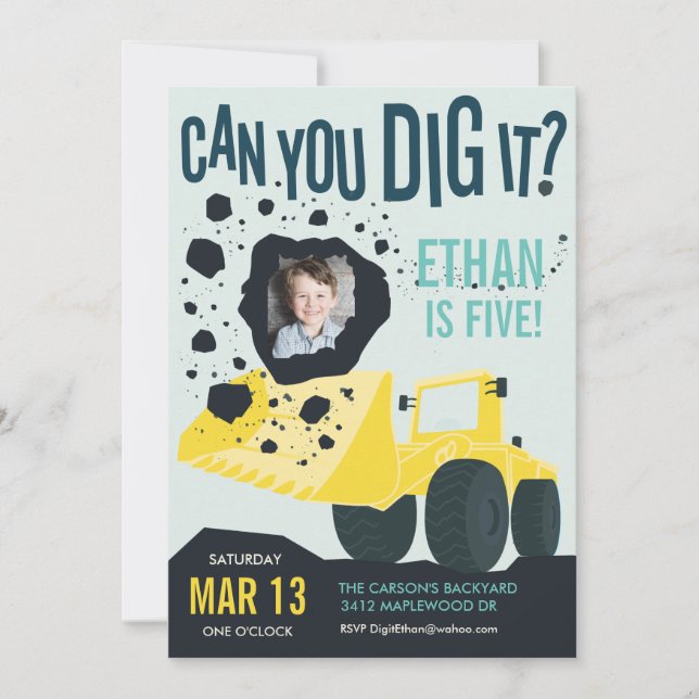 Birthday Invitation // Dig It! (Front)
