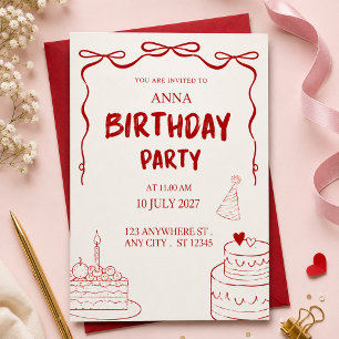 Birthday Invitation Elegant Modern Party Card