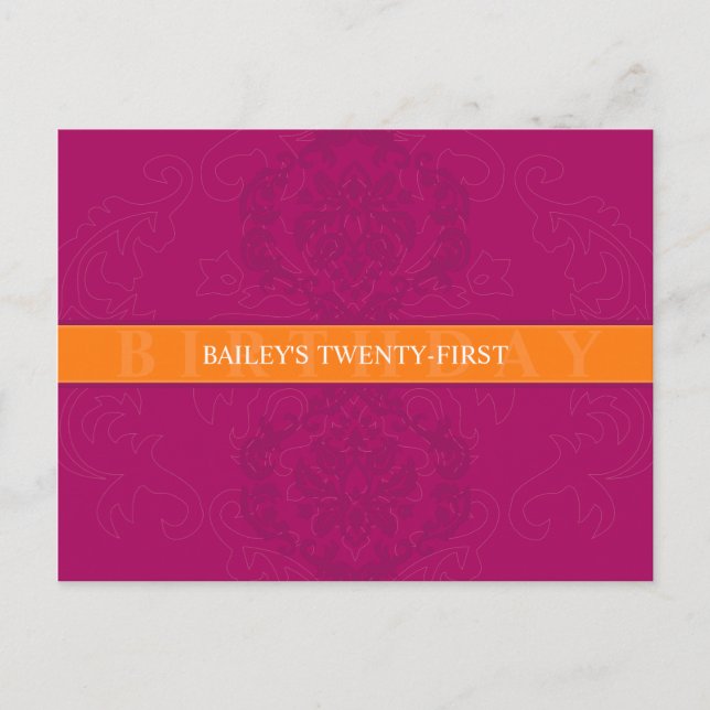 BIRTHDAY INVITATION :: finesse 5 Postcard (Front)