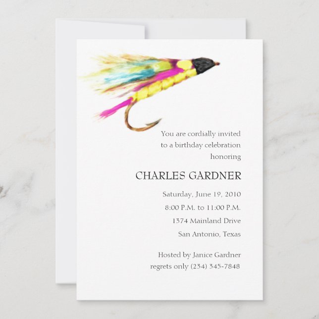 Birthday Invitation Fly Fishing (Front)